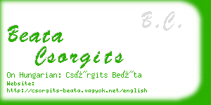 beata csorgits business card